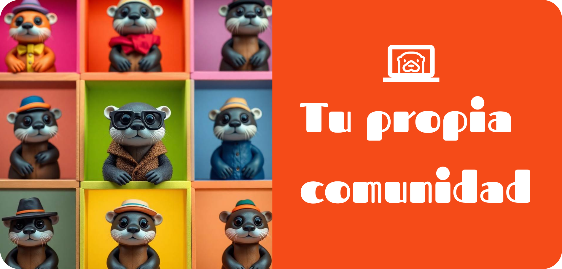 Imagen: Grupe de 9 Nutrias representando comunidad